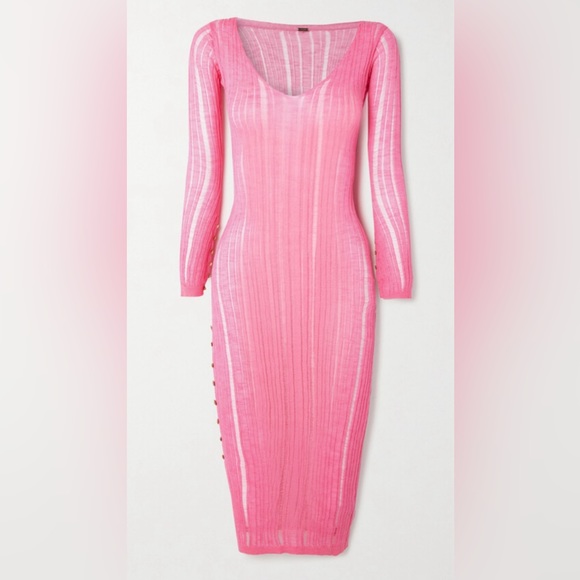 Cult Gaia Antonella button detailed knit dress/coverup new with tags - Picture 6 of 8